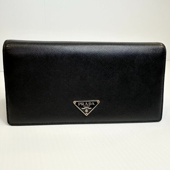 Prada Large Saffiano Leather Wallet Black - Picture 9 of 9